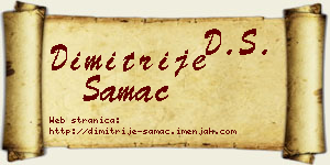 Dimitrije Samac vizit kartica